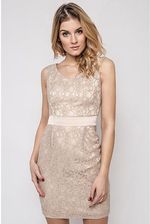 Vera Fashion Sukienka Vanda w kolorze beżowym z koronką