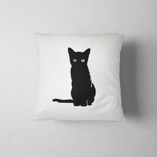 Czarny Kot Poduszka dekoracyjna - Kołdry i narzuty handmade
