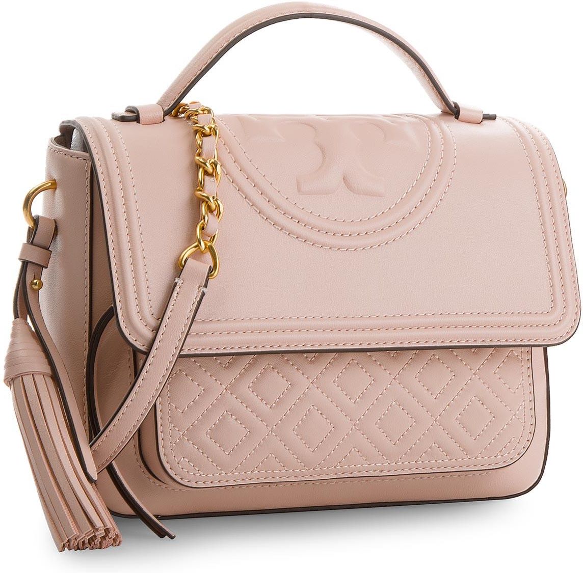 Tory burch fleming satchel hotsell shell pink