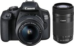 Canon EOS 2000D czarny + 18-55mm + 55-250mm
