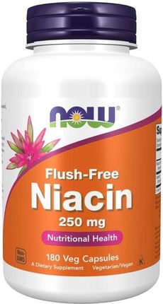 Now Foods Flush-Free Niacin Niacyna + Inozytol 250mg 180 kaps