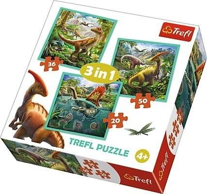 Trefl Puzzle 3W1 Niezwykły Świat Dinozaurów 34837