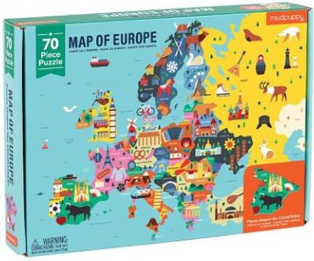 Mudpuppy Puzzle Mapa Europy z Elementami w Kształcie Państw 70El