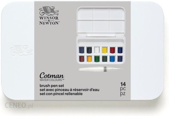   „Winsor & Newton Cotman“ šepetėlių rinkinys 12 AG rinkinys akvarelinių dažų