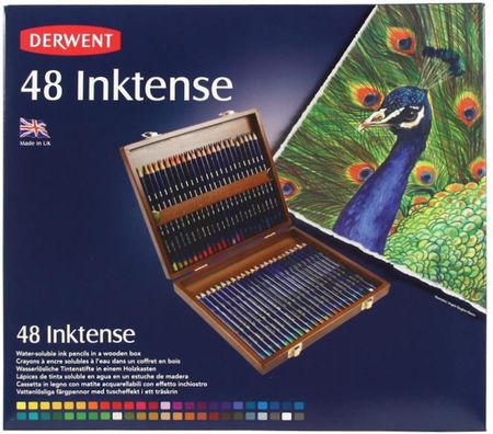 Derwent Zestaw Kredek Inktense Drewniana Kaseta 48szt