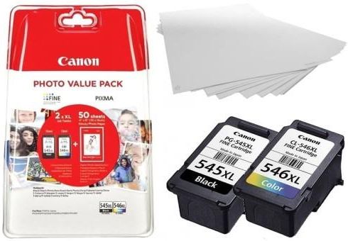 Tusz Canon PG545XL/CL546XL Czarny/kolorowy + Papier Fotograficzny ...