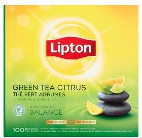 Lipton Herbata Zielona Aromatyzowana Ze Skórkami Owoców Cytrusowych 130G 100 X 1,3 G 