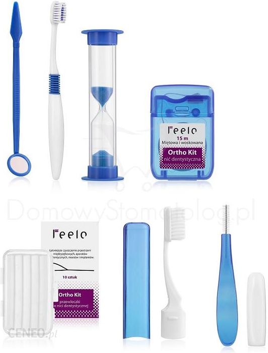 FEELO zestaw ortodontyczny w kosmetyczce w kolorze niebieskim FOKZB