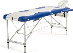 Bodyfit Łóżko Do Masażu 3 Segmentowe Aluminiowe Biało Niebieskie - Łóżka do masażu