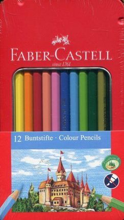Faber Castell Kredki Ołówkowe Zamek 12 Kolorów Metalowe Opakowanie