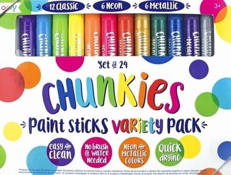 Kolorowe Baloniki Farba W Kredce 24Szt Chunkies Paint Sticks