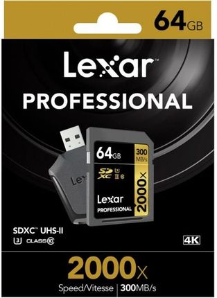Lexar SDXC 64GB x2000 Professional (LSD64GCRBNA2000R)