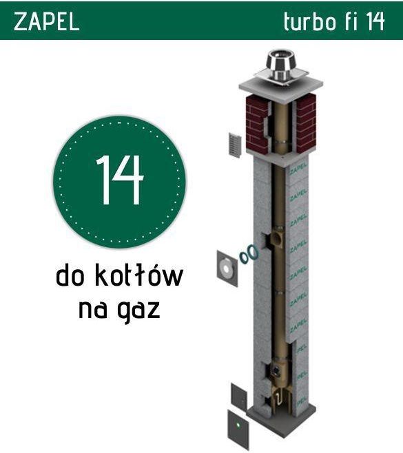 Komin ceramiczny do kotłów kondensacyjnych na gaz Zapel Turbo fi 140.