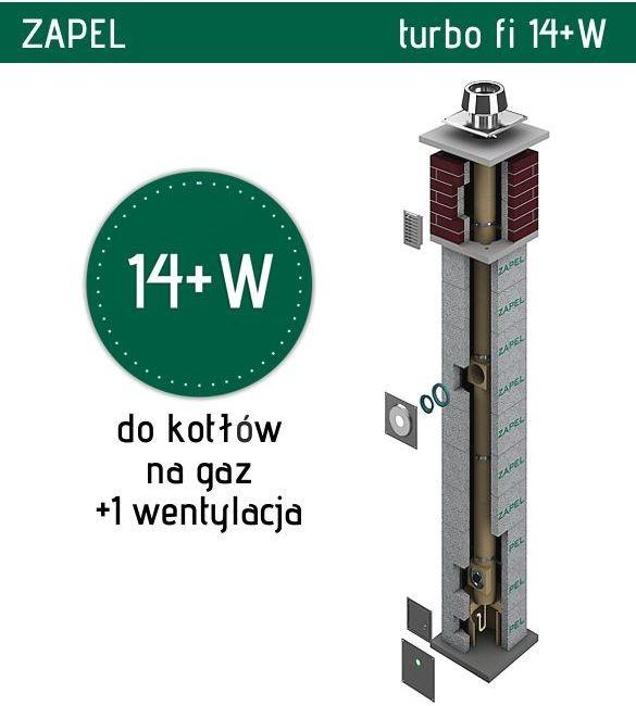 Komin ceramiczny do kotłów kondensacyjnych na gaz Zapel Turbo fi 140.