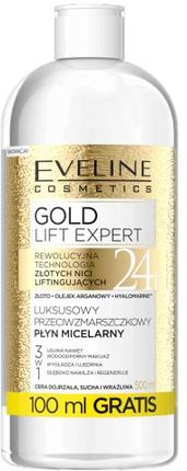 Eveline Gold Lift Expert Luksusowy Przeciwzmarszczkowy Płyn micelarny 3w1 500ml