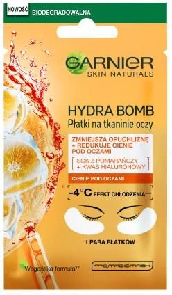 Garnier Skin Naturals Hydra Bomb Płatki na tkaninie redukujące cienie pod oczami z sokiem z pomarańczy 6 g