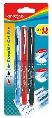 Długopis Keyroad, 0,7Mm, Wymazywalny, 2Szt., Blister, Mix Kolorów