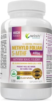 Wish Aktywny Kwas Foliowy Methylo Folian 5-MTHF 120 kaps