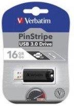 Pendrive Verbatim 16GB PinStripe USB 3.0 Czarny (PAVMFLX8PDA0816)