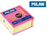 Karteczki fluo mix Milan kostka 76 x 76 mm 400 sztuk