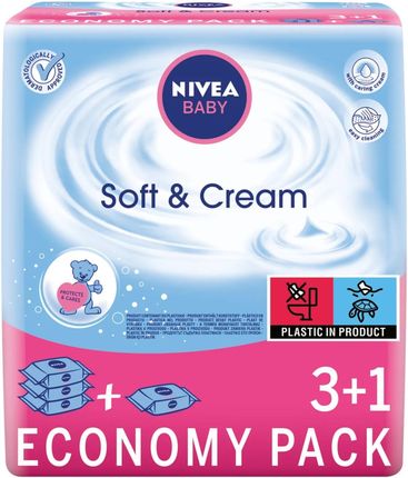 Nivea Baby Chusteczki Nawilżane Soft & Cream 4X63Szt