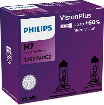 Żarówki halogenowe H7 Philips VisionPlus 12972VPC2