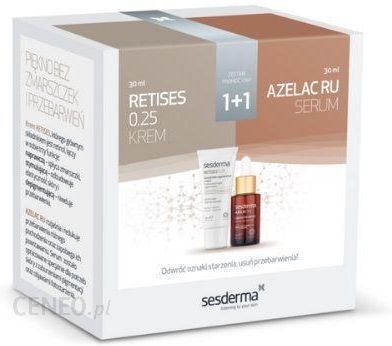  Sesderma Azelac serum zwalczające objawy fotostarzenia i trądziku różowatego 30ml + Retises Krem przeciwzmarszczkowy na noc z retinolem 0.25% 30ml