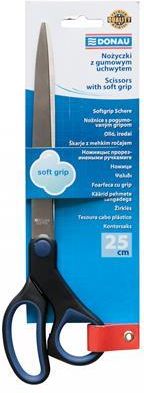 Nożyczki biurowe DONAU Soft Grip, 25cm, niebieskie