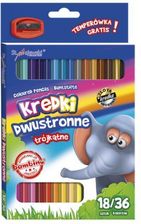 Zdjęcie St Majewski Kredki Dwustronne 18/36Kol. Trójkątne 18Cm + Temperówka - Woźniki