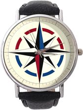 Skórzany zegarek z dużą tarczą Kompas - Zegarki na rękę handmade