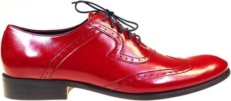 Czerwone męskie buty wizytowe - brogsy F4
