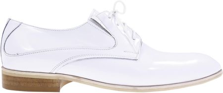 Unikalne białe lakierki męskie - buty wizytowe T7