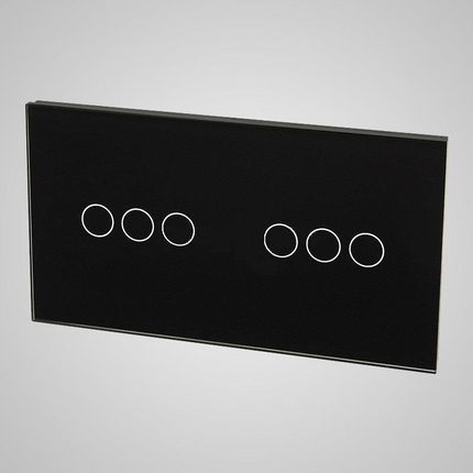 Touchme Panel Duży 86x158mm Szklany 2xPrzycisk Potrójny Czarny Tm703703B 