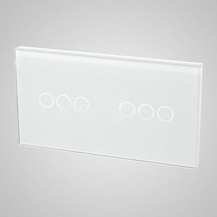 Touchme Panel Duży 86x158mm Szklany 2xPrzycisk Potrójny Biały Tm703703W 