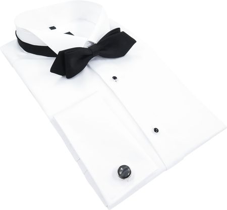 Mmer - Koszule męskie Biała koszula ślubna smokingowa M2