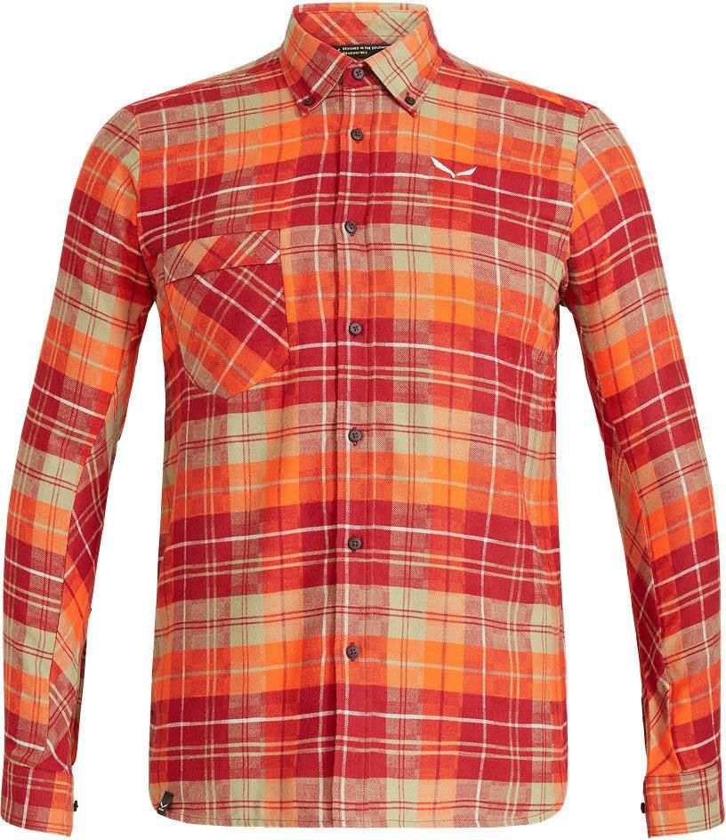 Koszula męska Fanes Flannel Polarlite LS Salewa (pomarańczowa