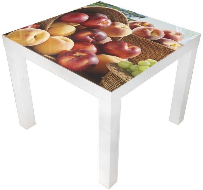 Glare Glass Stolik Kawowy Ikea Biały Szklany Blat Brzoskwinia 55x55