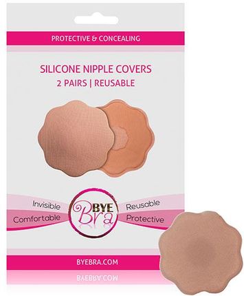 Nakładki silikonowe na sutki - Bye Bra Silicone Nipple Covers Nude 2 pary