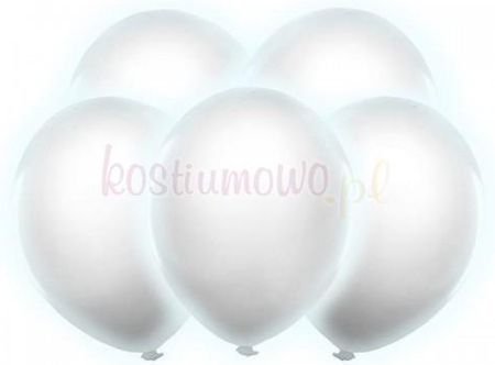 Kostiumowo Balony Led Białe 30cm 5szt (a1187b)