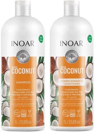 INOAR Bombar Coconut DUO PACK szampon + odżywka regenerujące 2x1000ml