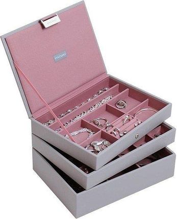 Stackers Pudełko Na Biżuterię Potrójne Classic Różowoszare (73653)