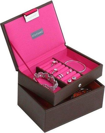 Stackers Pudełko Na Biżuterię Podwójne Mini Czekoladoworóżowe (73264)