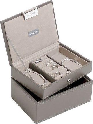 Stackers Pudełko Na Biżuterię Podwójne Mini Szarobeżowe (70802)
