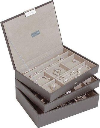 Stackers Pudełko Na Biżuterię Potrójne Classic Brązowoszare (70797)