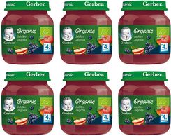 Gerber Organic Jabłko Jagoda dla niemowląt po 4 Miesiącu 6x125g