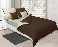Multitex Matex Double Face 3Cz. Komplet Pościeli Satynowej Ecru/Brąz 160x200