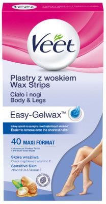 Veet Easy-Gelwax plastry z woskiem do depilacji ciała i nóg 40 szt.