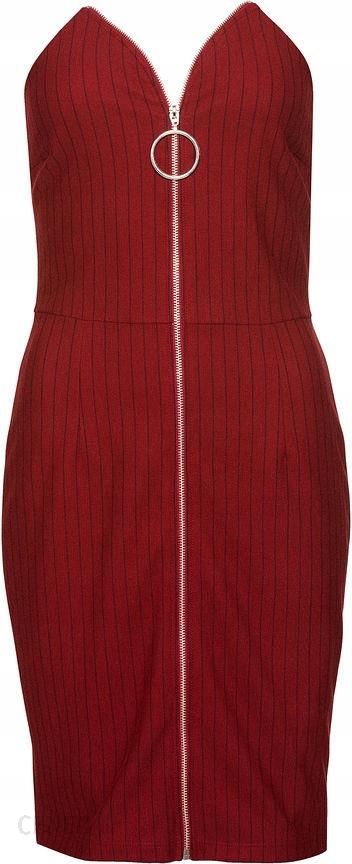 Sukienka z zamkiem z przodu czerwony 44 XXL 913176 - Ceny i opinie -  