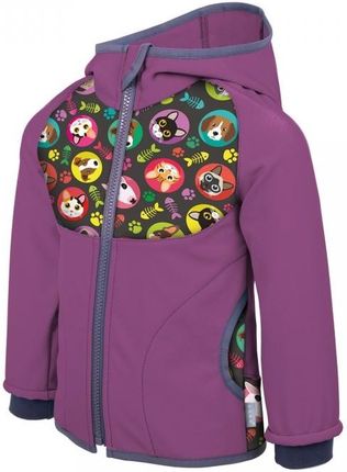 Unuo kurtka softshell dziewczęca Kot i Pies 68 74 fioletowa