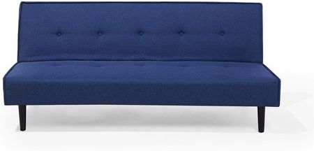 Beliani Nowoczesna sofa trzyosobowa tapicerowana rozkładana ciemnoniebieska Visby